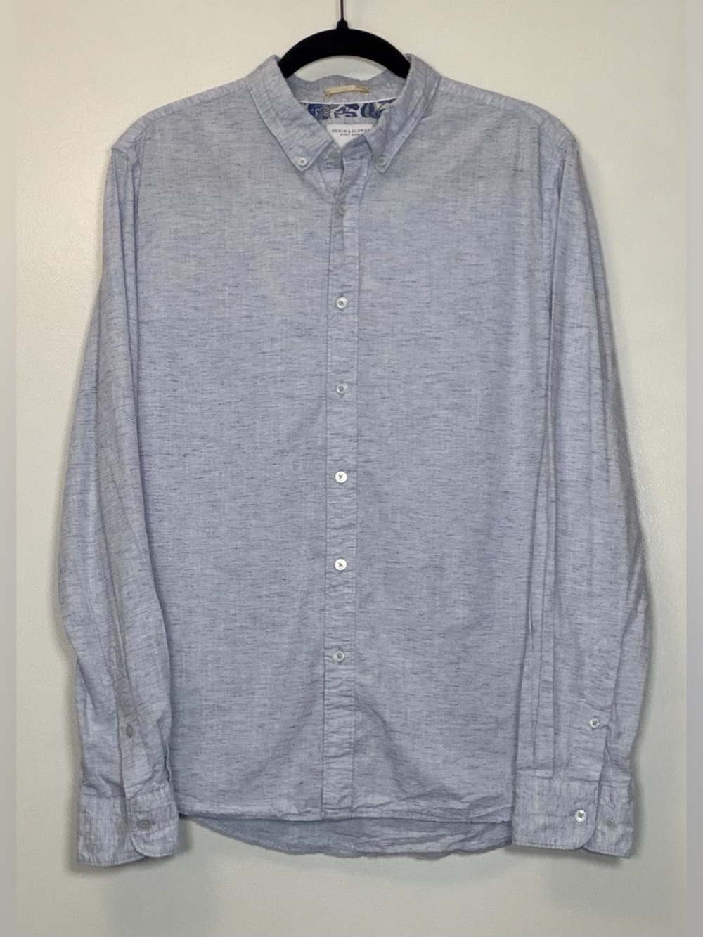 Denim & Flower Light Gray Button-Down Shirt